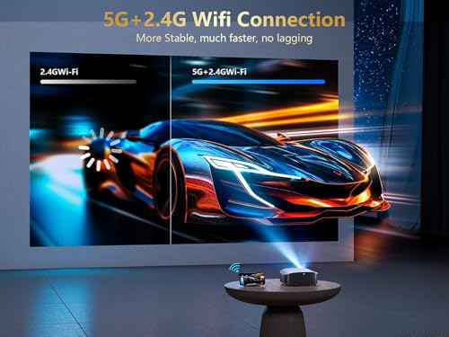 High-Quality Smart 4K Projector for Home Theaters, with 5G WIFI, Bluetooth, Netflix/Amazon Prime Video, and Dolby Audio