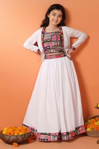Image of Fashion Dream Girl's Silk Blend Readymade Lehenga Choli Set |Lehenga Choli for Girls|Ethnic Wear|Kids Lehenga