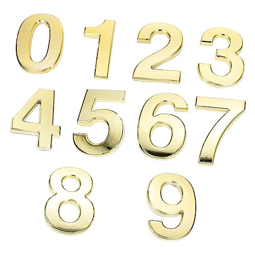 Housoutil 10pezzi Targhette Adesive Numeri Dorate Per Porta Casa Appartamento Hotel Autoadesive Resistenti Per Facile Installazione Su Superfici Pulite Per Indirizzo e Cassetta Postale