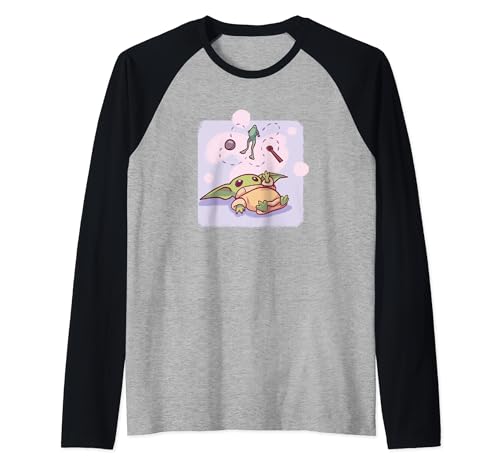 T-shirt Grogu Star Wars style baseball bicolore pour fan de The Mandalorian