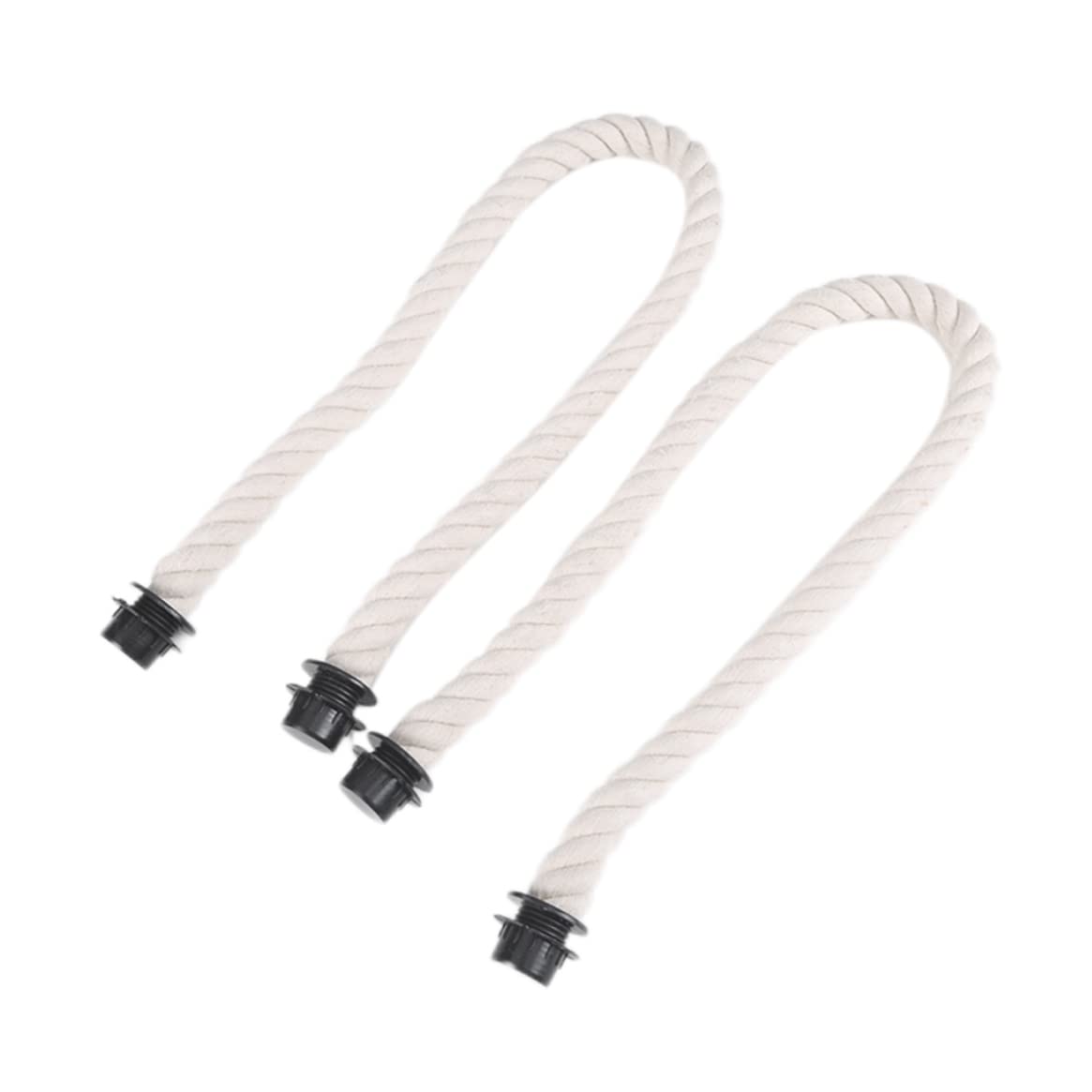 2pcs Practical Rope Handle & Pu Straps Replacement For Canvas Rubber Bag Eva Tote Handbags Repair Purse Accessories 25.59 Inch White With Black For Home