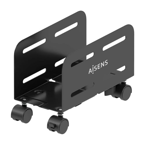 AISENS Soporte Metálico Ajustable de Suelo para CPU. Negro