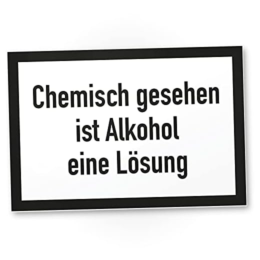TackDir! Alkohol är en lösning, plastskylt med ordspråk – rolig present till honom, presentidé födelsedagspresent män/pojkar, party dekoration tillbehör, saxartikel JGA – tillbehör fotobox