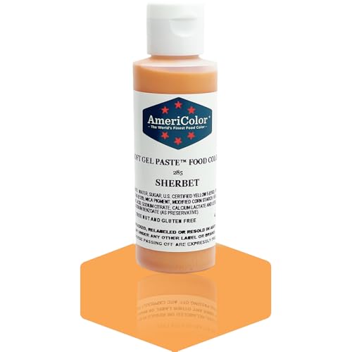 AmeriColor, Sherbet, 4.5 Ounce Bottle, Soft Gel Paste Food Color