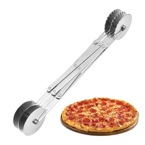 Bohany Rueda de corte de pastelería, rueda de corte de pizza, herramientas de rueda para cortar pastas, rueda de corte de raviolis ajustable, cortador de para hornear pasteles, gofres y lasaña en