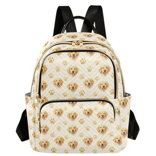 Mochila para mujer ideal para excursión de fin de semana casual con diseño Retriever Dog Paw