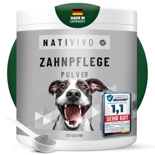 NATIVIVO Zahnpflege Hund - Zahnsteinentferner, Zahnpulver - Made in Germany