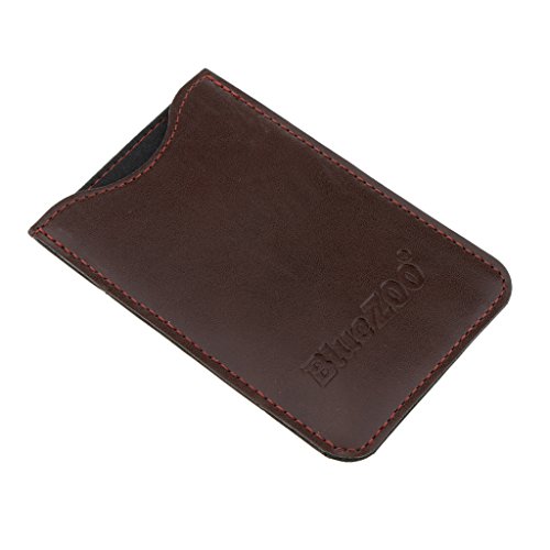 Homyl Wood Pocket Beard Comb Protective Storage Pouch,Small Comb PU Leather Case - Brown