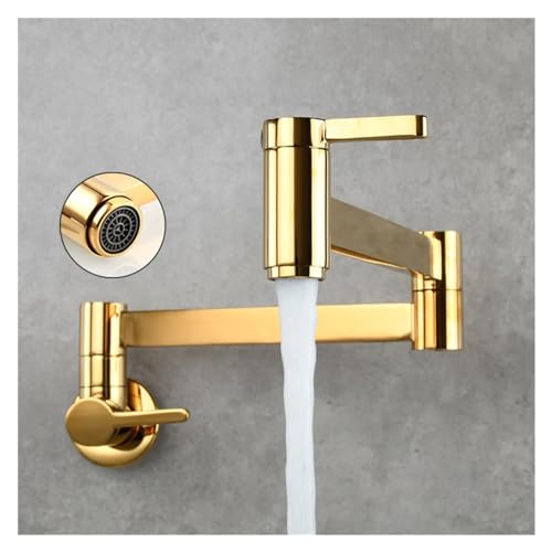 Robinet de cuisine mural au design moderne avec bras pliant double