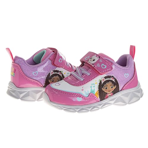 Gabby's Dollhouse LED Sneakers with Easy Strap - Gabbys Laceless Closure Lightweight Light up Kitty Cat Shoes (Size Toddler-Little Kid)3