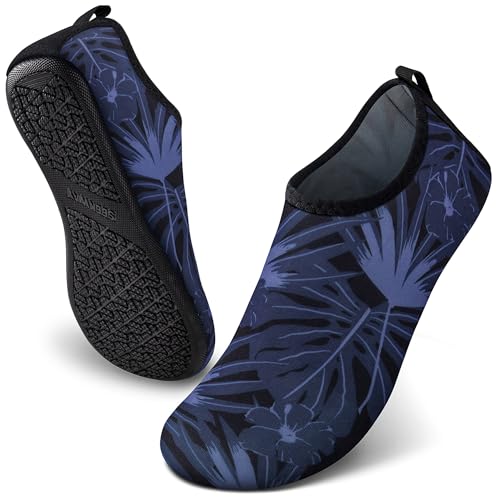 Image of SEEKWAY Water Shoes Quick-Dry Aqua Socks Barefoot Slip-on for Beach Pool Swim River Yoga Lake Surf Women Men Black SK001