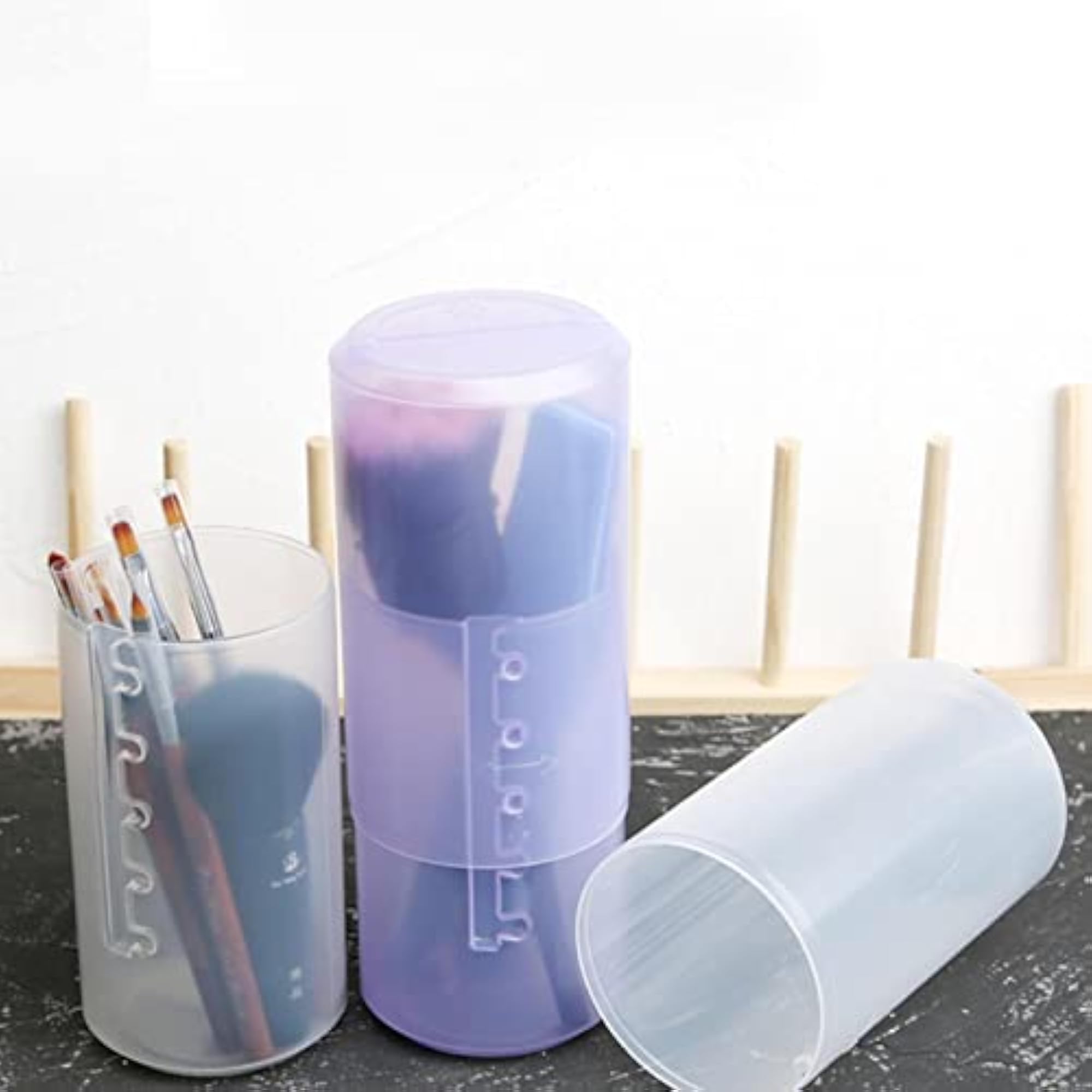 Adjustable Height Makeup Brush Holder, Storage Box