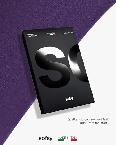 Image of sofsy 100% OEKO-TEX Certified - Italian Women's Opaque Thigh High Stockings | Ultra Soft Dual Silicone Lace Top Stay Ups