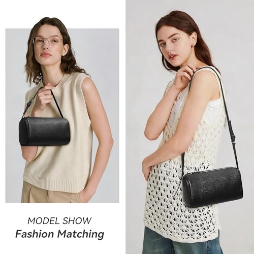 Bolso bandolera de cuero genuino para mujer miniatura 2