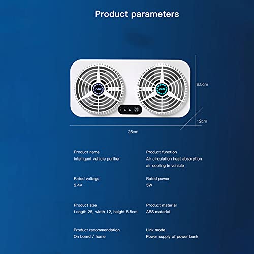 image for Yuecoom 2.4v 5w Usb Charging Air Vent Exhaust Small Window Fan, 3 Leve