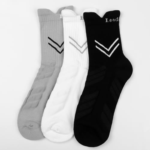 Image of LeaderKing 2 Or 4 Pairs Of Men's Breathable Buffer Running Socks 3d Non-Slip Sports Socks Moisture-Wicking Hiking Socks