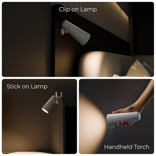 Image of Xech LED Table Lamp for Study with Multiple Attachments 5-in-1 Rechargeable Desk & Floor Lamp Adjustable Brightness,USB-C Powerful Neodymium Magnets Reading Light for Students (Magneto II XL) (White)