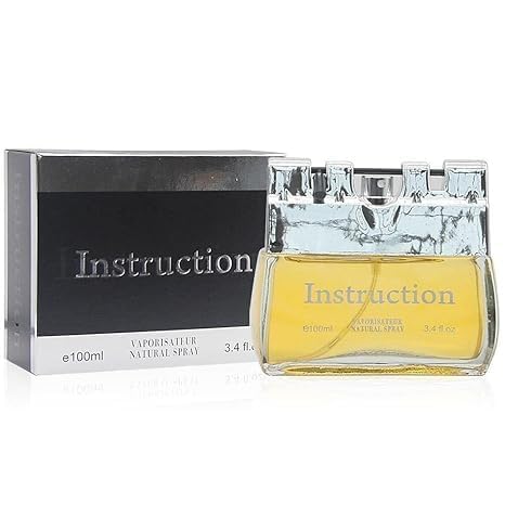 INSTRUCTION 3.4 fl oz Eau De Toilet Sweet Amber Woody fragrance for Men.