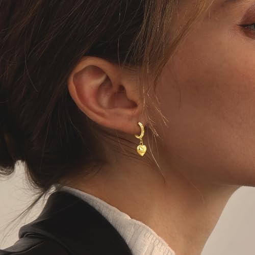 Heart Earrings for Teen Girls Women - Sterling Silver Hoop Earrings Hypoallergenic Cubic Zirconia Loop Earring Lightweight Jewelry Gifts for Granddaughter Christmas3