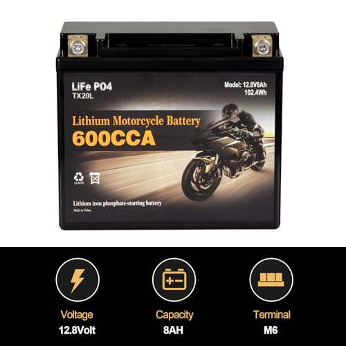 Image of Autocessking YTX20L-BS Lithium Motorcycle Battery, Group 20