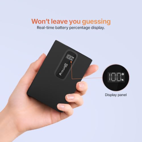 Image of LAVA PROWATT Air 10000mAh Compact Power Bank, 22.5W Fast Charging with Anti Heating Technology and Scratch Proof Design, Triple Output Ports, Supports - iPhone and Android Devices (Thunder Black)