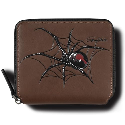 Zippered Wallets For Men Thin And Small Leather Zipper Wallet With Back Pocket RFID Blocking Gift Idea (coffee)