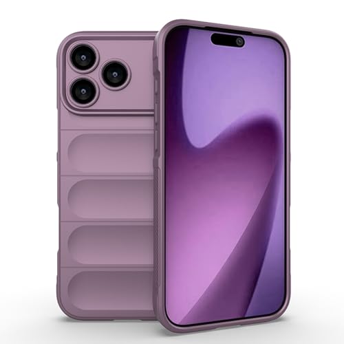 Coque silicone rigide iPhone 17 violette aux finitions 3D premium