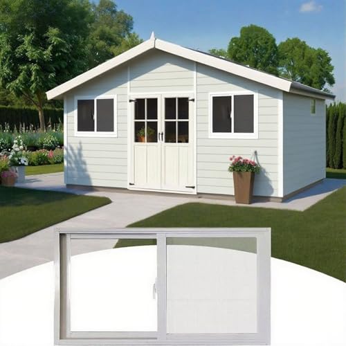 Shed Window (�V�F�b�h�E�B���h�E) 32 x 16 �n���������p�� �z���C�g �A���~�j�E�����X���C�h�E�B���h�E �X�N���[���Ƌ����K���X�t�� �{����/�o�X���[��/���o�C���z�[��/RV�p���C��