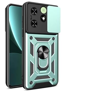 Kukoufey Capa compatível com Infinix Smart 8, com capa de lente de câmera deslizante compatível com Infinix Hot 40i X6528B / Smart 8 X6525 capa verde