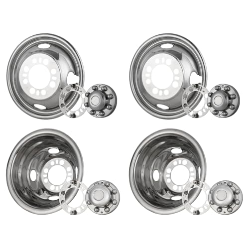 CPW 16'' Wheel Simulators for 1974-2000 Chevy GMC 3500, Stainless Wheel Covers for 1974-1998 Ford F350, 8 Lug 4 Hand Hole Hubcaps for 1974-1999 Dodge Ram, Hubcaps for 2008-2021 Ford E350/E450 Van
