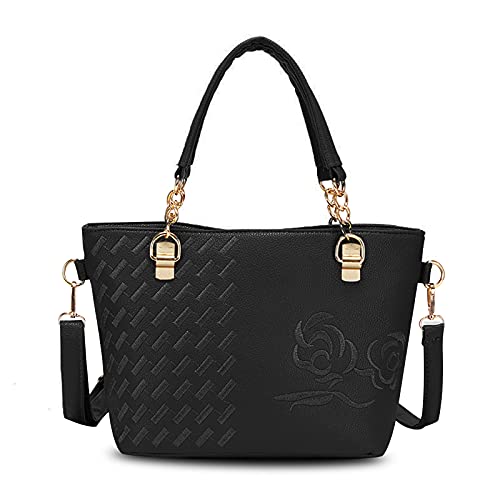 Sac d'épaule haut de gamme en cuir PU brodé finition couture
