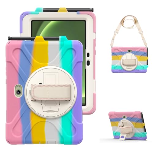 Coque Galaxy Tab Active5 Pro 10.1" antichoc rose avec dragonne