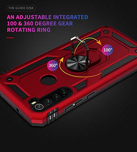 Image of DR VAKUHybrid Ring Armor Back Cover for Redmi Note 8 Tough Armor Bumper Case with 360 Metal Rotating Kickstand Ring Holder - Blue