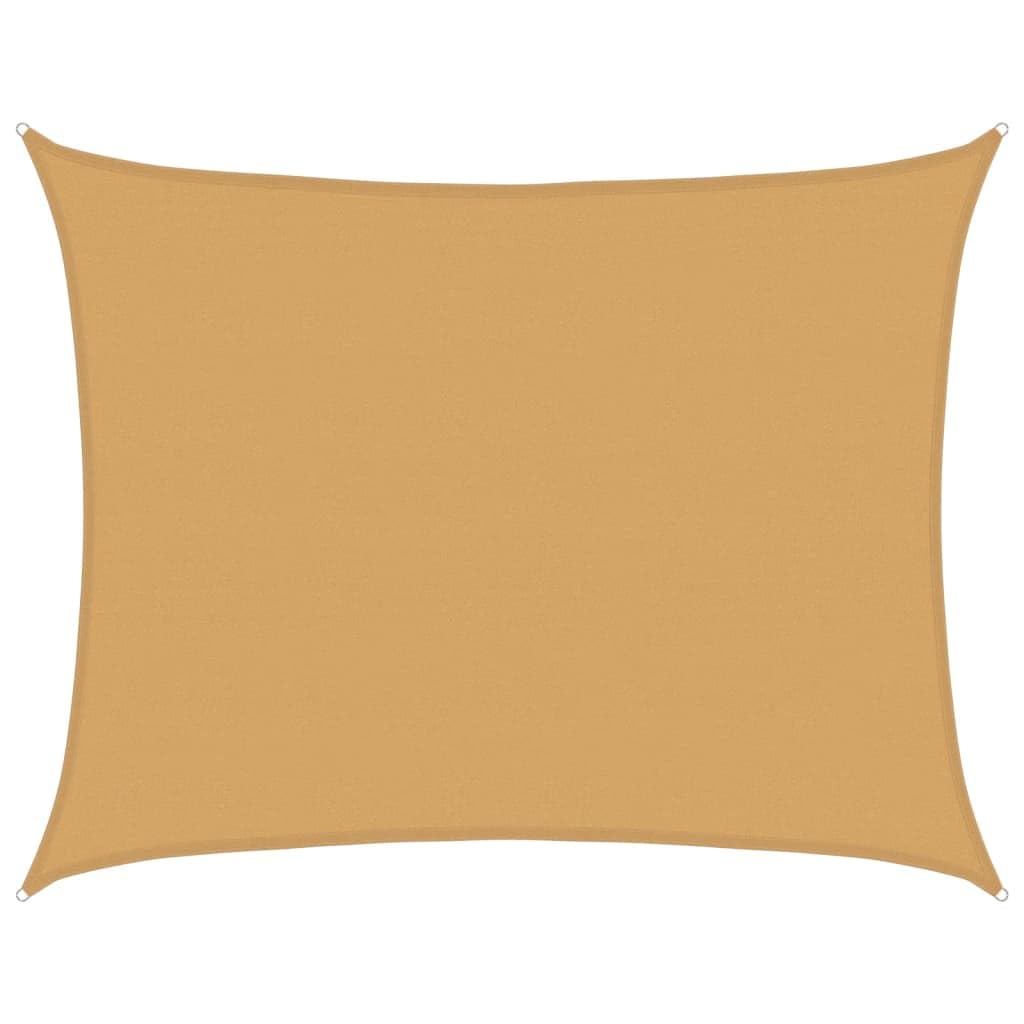vidaXL Vela Parasole 160 g/m² Rettangolare Sabbia 6x8 m in HDPE, vela ombreggiante, ombra da patio, tettoia ombreggiante, vela da giardino, tettoia