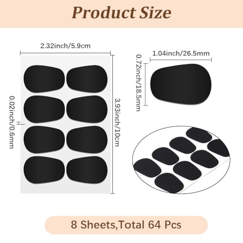 CREATCABIN 64Stück Mundstückpolster Saxophon Mundstückpolster 0.6mm Dick Schwarz Altsaxophon Klarinetten Patches Für Längeren Gebrauch Schützt Die Instrumentenzähne Musiker Anfänger Profis 26.5x18.5mm
