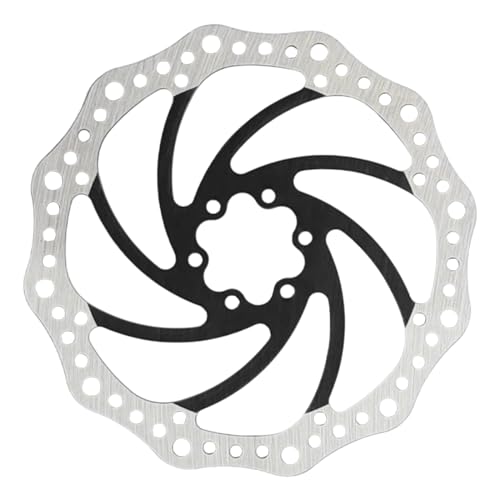Yongness Rotor de disque de frein de vélo 140 mm 160 mm 180 mm 203 mm rotor de frein à disque de vélo avec 6 boulons, adapté aux vélos de route VTT BMX (R6 Noir 160 mm) – vue 7