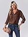 Zeagoo Womens Tops Long Sleeve Button Down Shirts Casual Satin Silk Blouses 2025 Fall Fashion Clothes Brown