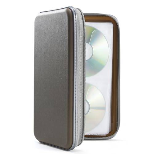 DVSICK DVD Case 96 Capacity Plastic CD Holder Case Portable Travel Protective Zipper DVD Case Holder For Car Storage Wallet Bag(Olive)