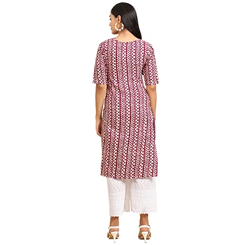 Image of Pinkmint Women's Crepe Digital Print Straight Kurta