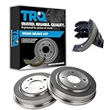 TRQ Rear Brake Shoes & 2 Drums Left LH & Right RH Kit Compatible with Honda Accord Civic Fit