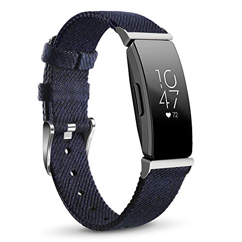 Bands Compatible with Fitbit Inspire 2 / Fitbit Inspire HR / Fitbit Inspire for Women Men, NAHAI Canvas Woven Fabric Bands Quick Release Strap Breathable Replacement Sport Cloth Dressy Wristbands Large Small