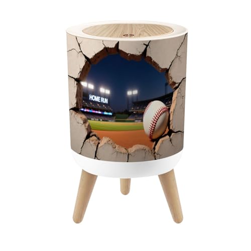 Caneca de basura pequeña redonda con tapa y patas 7L