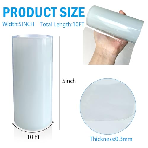 Image of Clear Waterproof Repair Tape 5 Inch x 10FT, Heavy Duty Vinyl & Tarp Patch Tape for Tent, RV Awning, Boat Cover, Sail, Underbelly, Inflatable and Outdoor Fabric Repairs