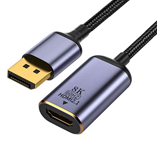 Chenyang Adattatore da DisplayPort a HDMI, DP DisplayPort 1.4 maschio a HDMI 2.0 femmina, 8K 60hz UHD 4K cavo adattatore monitor