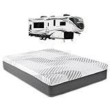 Tru Lux Cool 12” Hybrid RV Mattress, Queen 60x80, Gel Memory Foam & Pocketed Coil Bed for RV, Camper or Travel Trailer, Luxury Medium-Firm Cooling Support, Made in USA