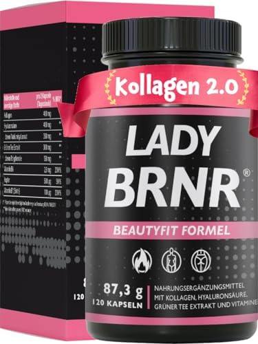 BRNR Lady - BeautyFit Stoffwechsel Formel mit Vitamin B6, Bindegewebe mit Kupfer, Kollagen, Hyaluron hochdosiert, Biotin, 120 Kapseln