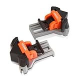 Kendo 2-teiliges Schnell-Winkelspanner-Set, patentierte 85N Spannkraft, rutschfeste Softpads, 90°-Eckspanner Winkelklemmen für Holzbearbeitung, Schrank- und Möbelmontage für Bretter bis zu 26 mm