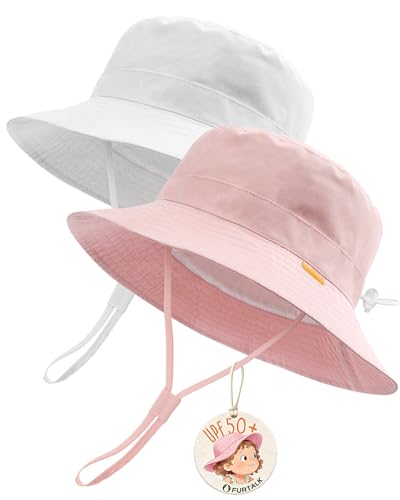 Image of FURTALK Baby Sun Hat Toddler Boys Girls Bucket Hat for Kids 0-5 Years UPF 50+ Sun Protective Child Summer Beach Hats