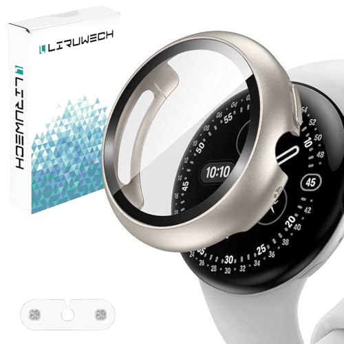 LIRUWECH for Pixel Watch 4 �P�[�X 41mm (2025) �Ɨ��[�d�A�_�v�^�[�t�� �s�N�Z���E�H�b�`4�ی�J�o�[ �K���X�t�B���� ��̌^ google pixel watch 4�Ή� PC�f�� �ϏՌ� �^�b�`���ǍD �Ռ��z�� �h�o