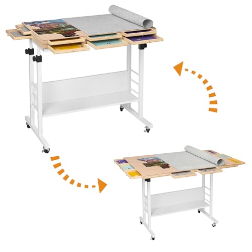 Planche de puzzle pliable 2000 pièces Tektalk avec table réglable à roulettes - 2